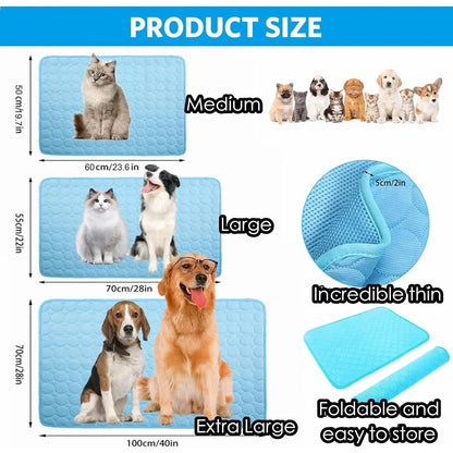 Dog Cooling Mat Large Cooling Pad Summer Pet Bed for Dogs Cats Kennel Pad Breathable Pet Self Cooling Blanket Crate Sleep Mat