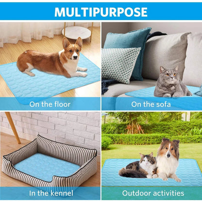 Dog Cooling Mat Large Cooling Pad Summer Pet Bed for Dogs Cats Kennel Pad Breathable Pet Self Cooling Blanket Crate Sleep Mat