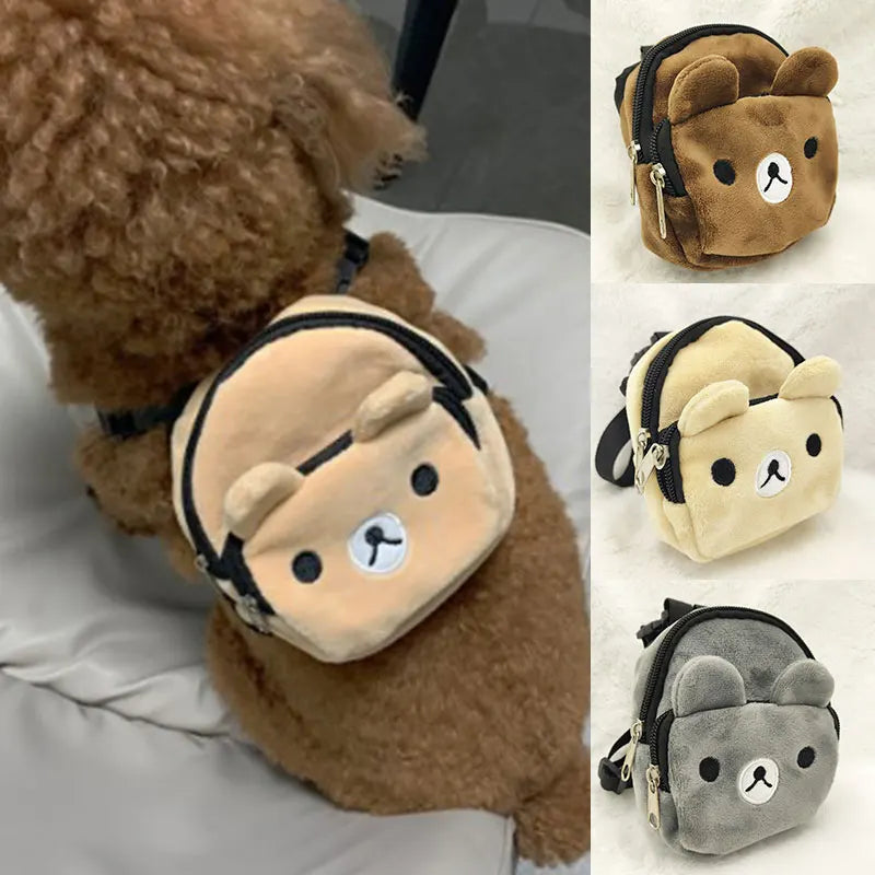 New Cute Durable Nylon Pet Backpack for Small Medium Dogs Convenient Portable Large-Capacity Dog Snack Bag Dog Backpack Free